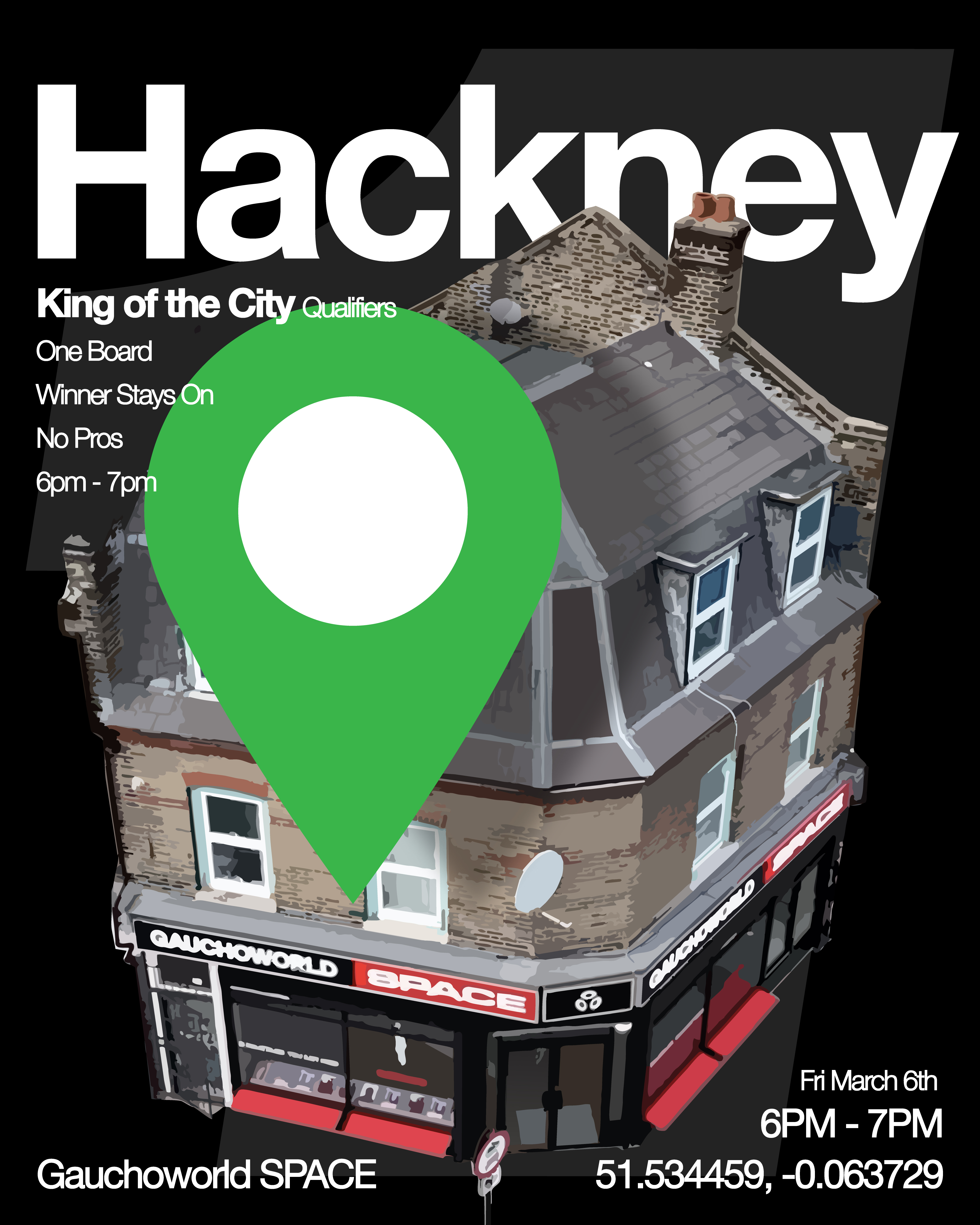 Hackney King of the City location poster.