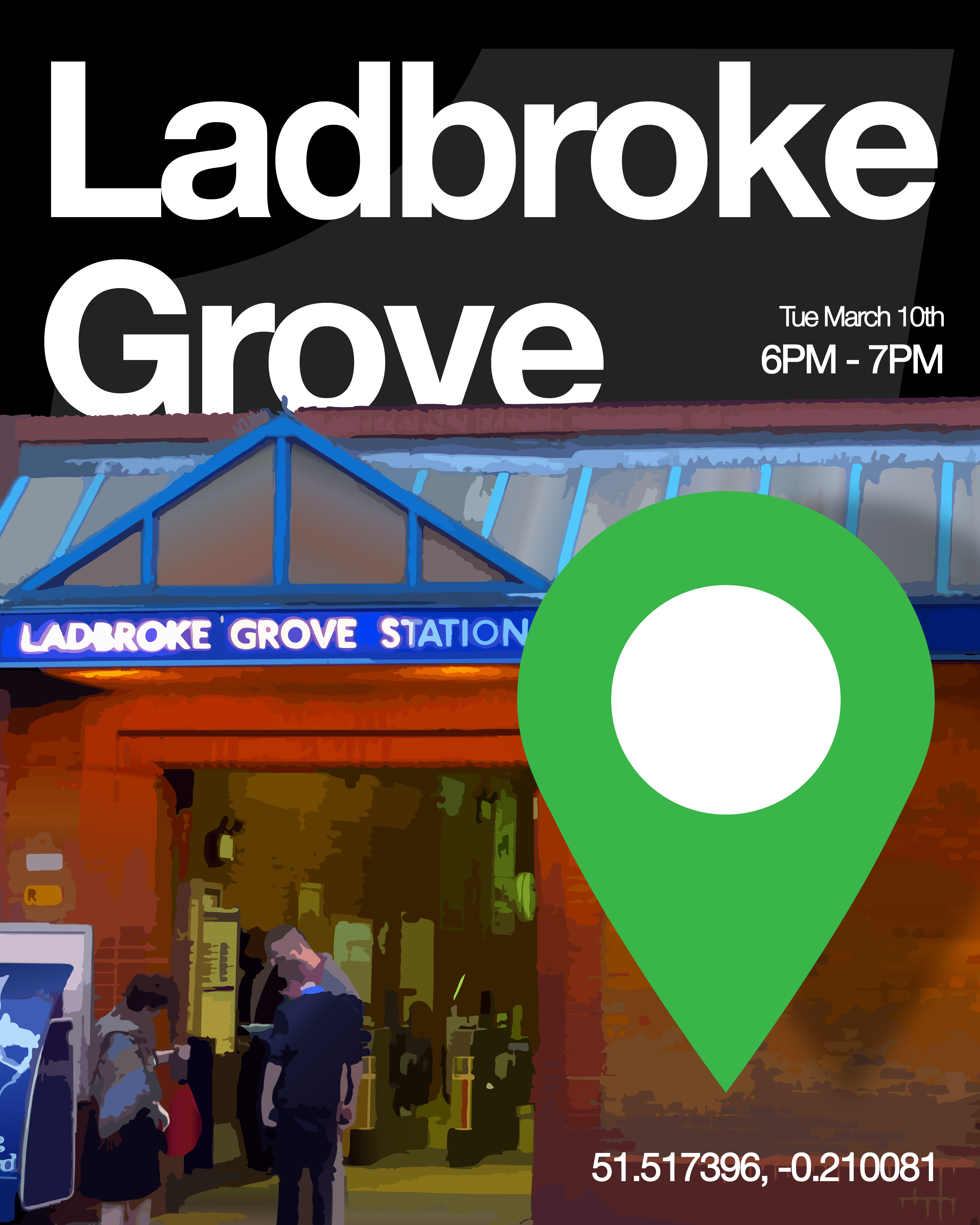 Ladbroke Grove King of the City location poster.