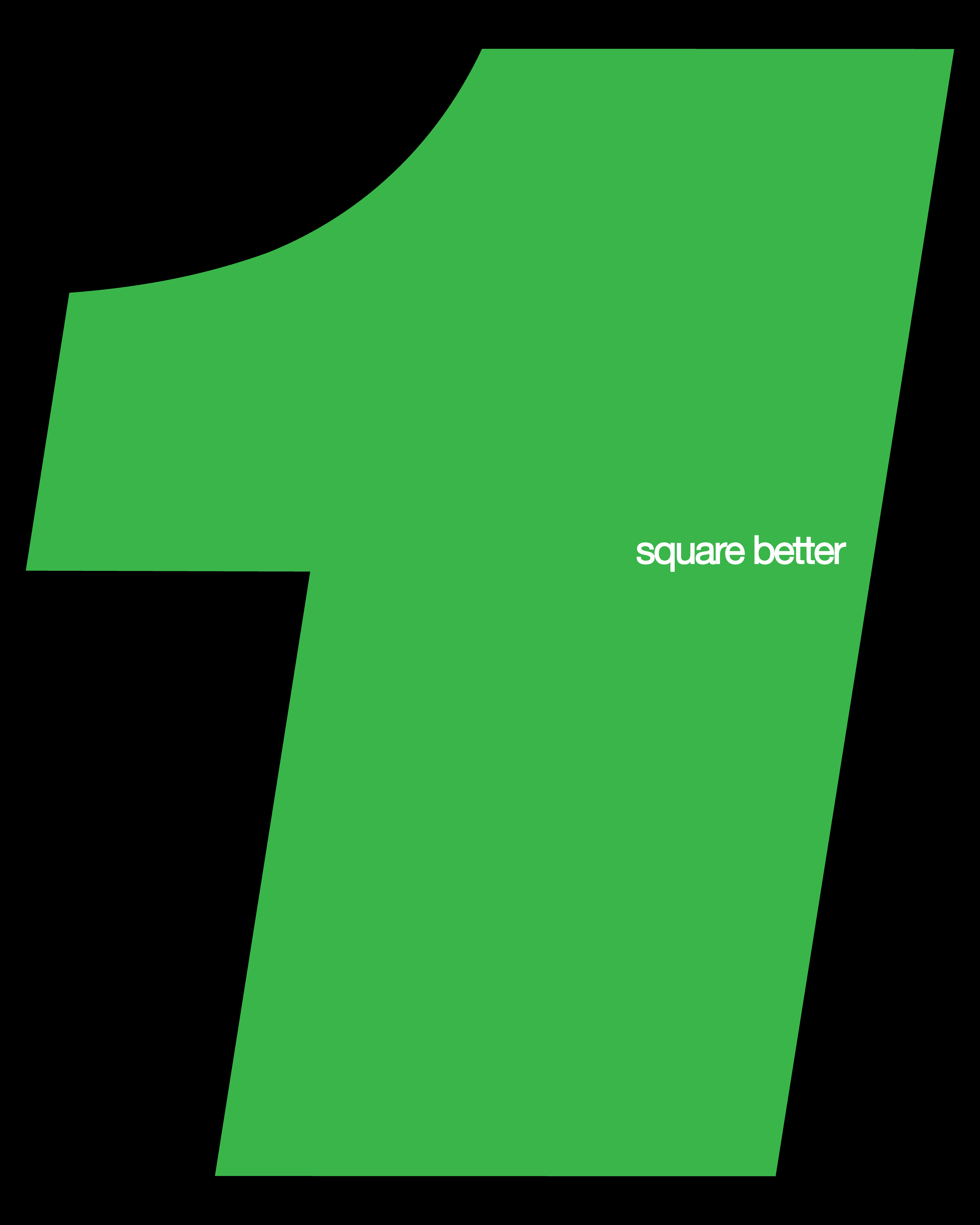 One square better green brand graphic.